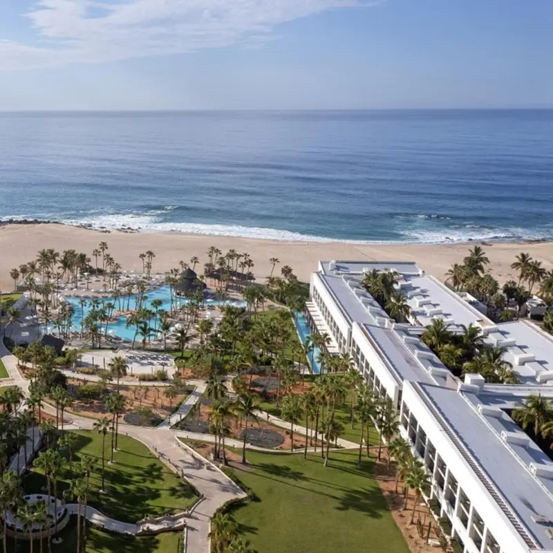 A view of the beach from above.