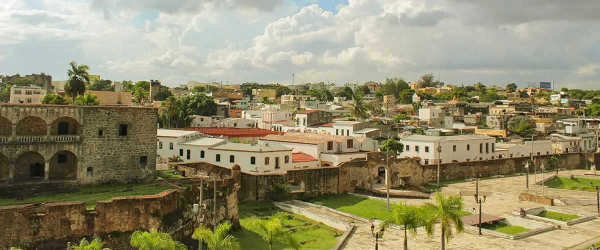 A view of the city from above.